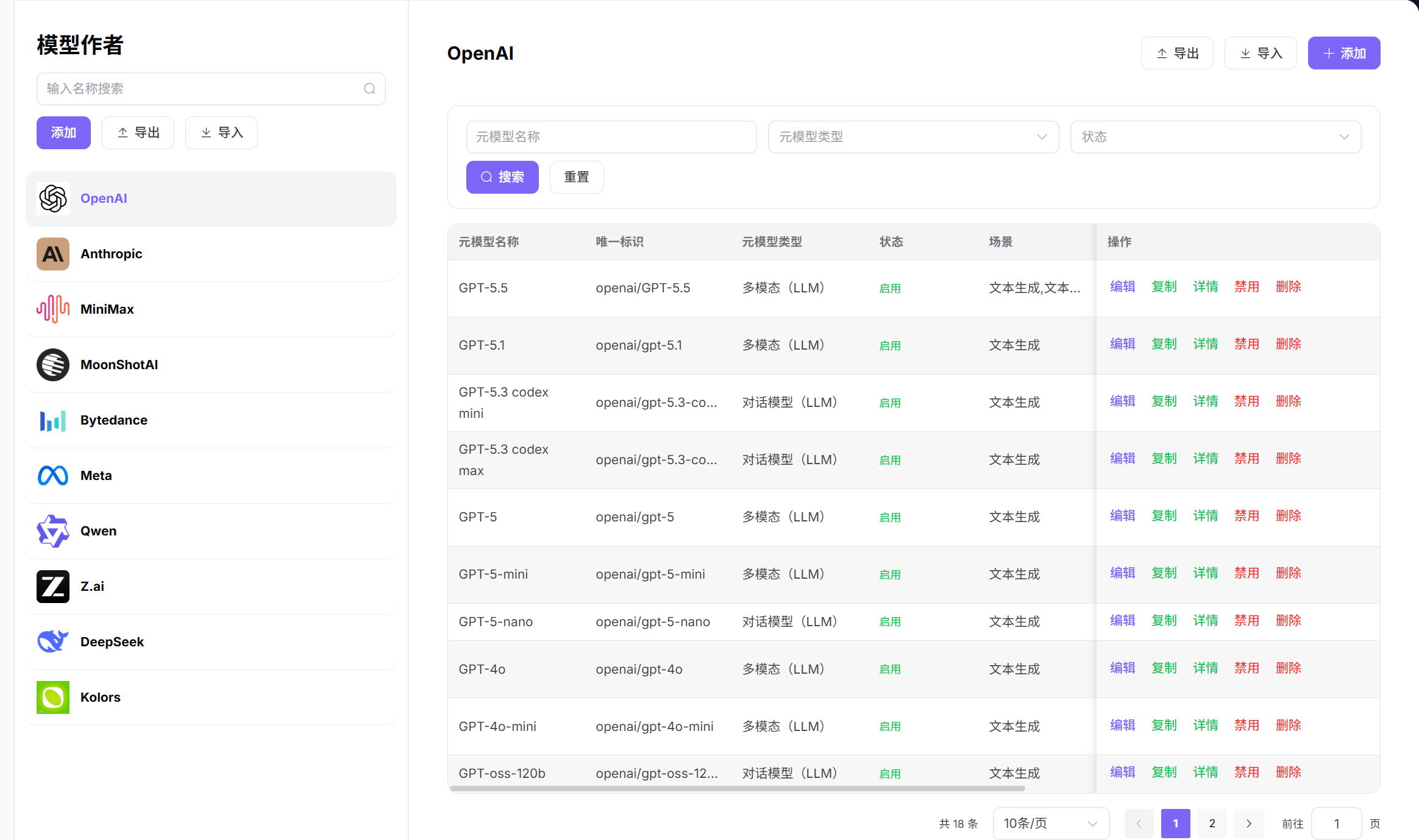元模型配置