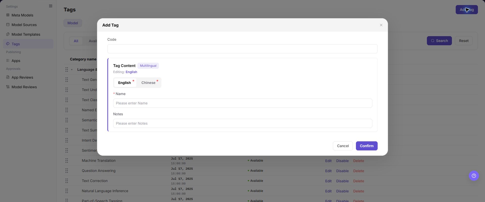 Add a Tag Category