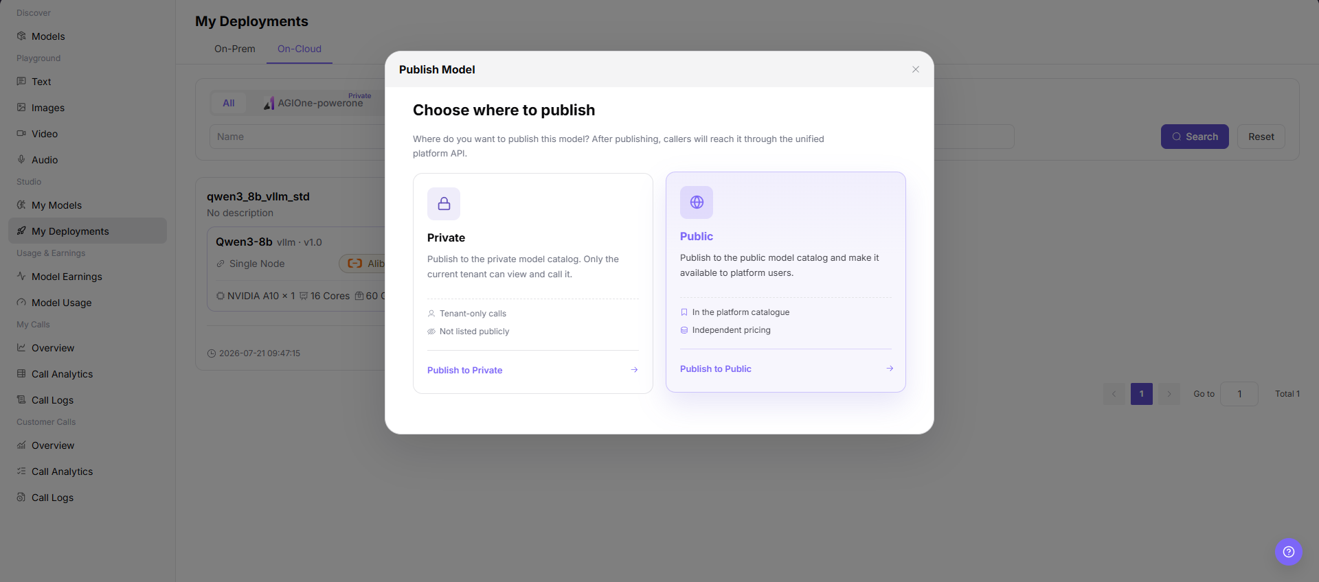Choose where to publish