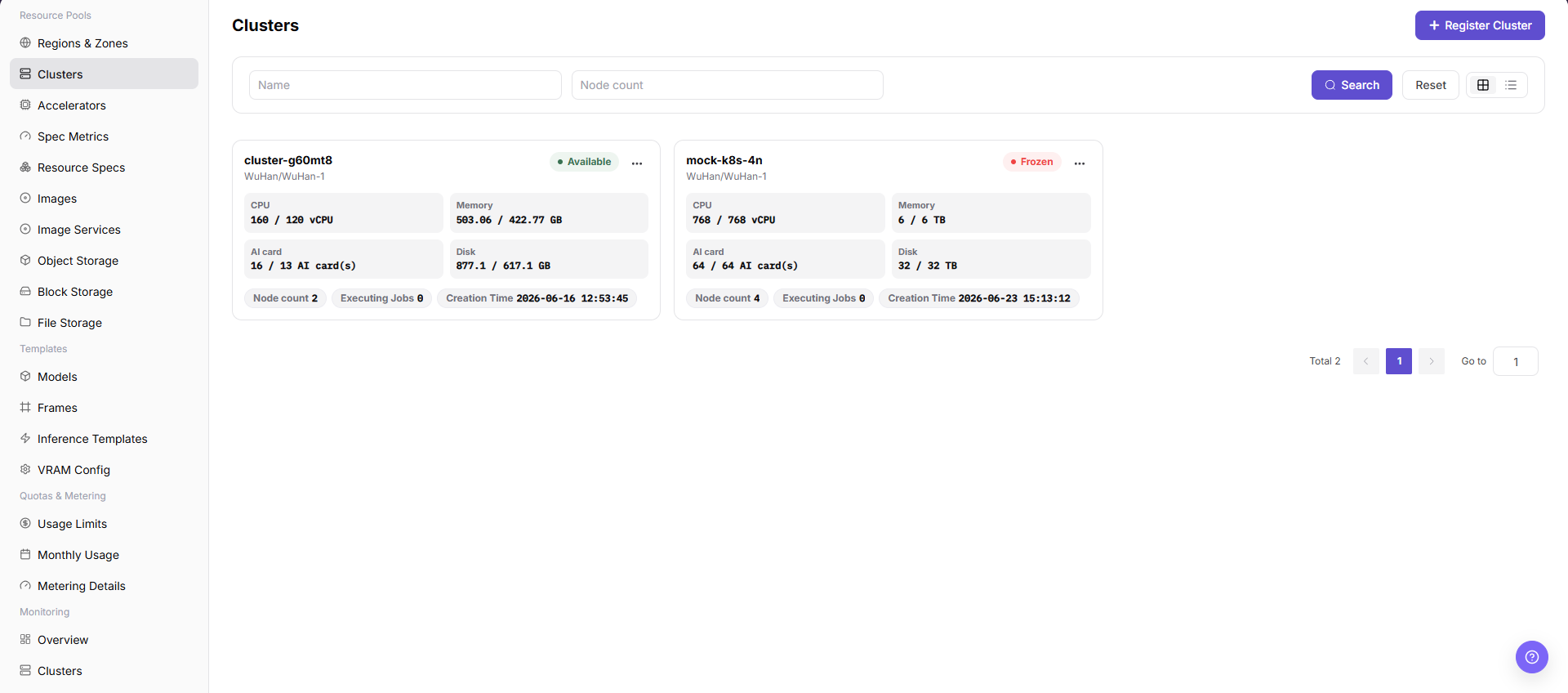 Cluster management