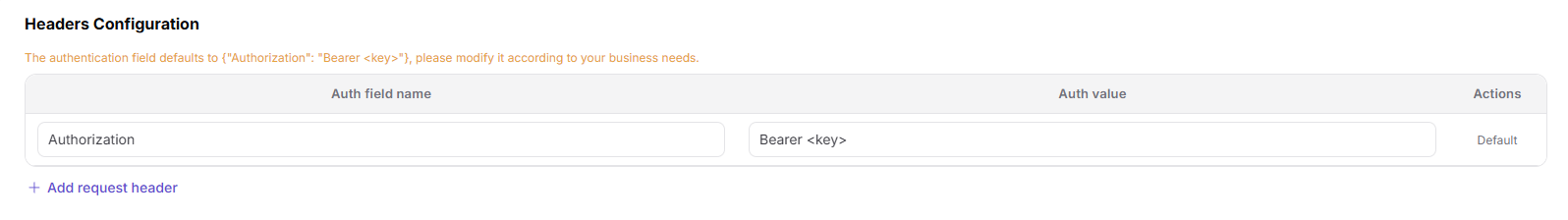 Configure request-header templates