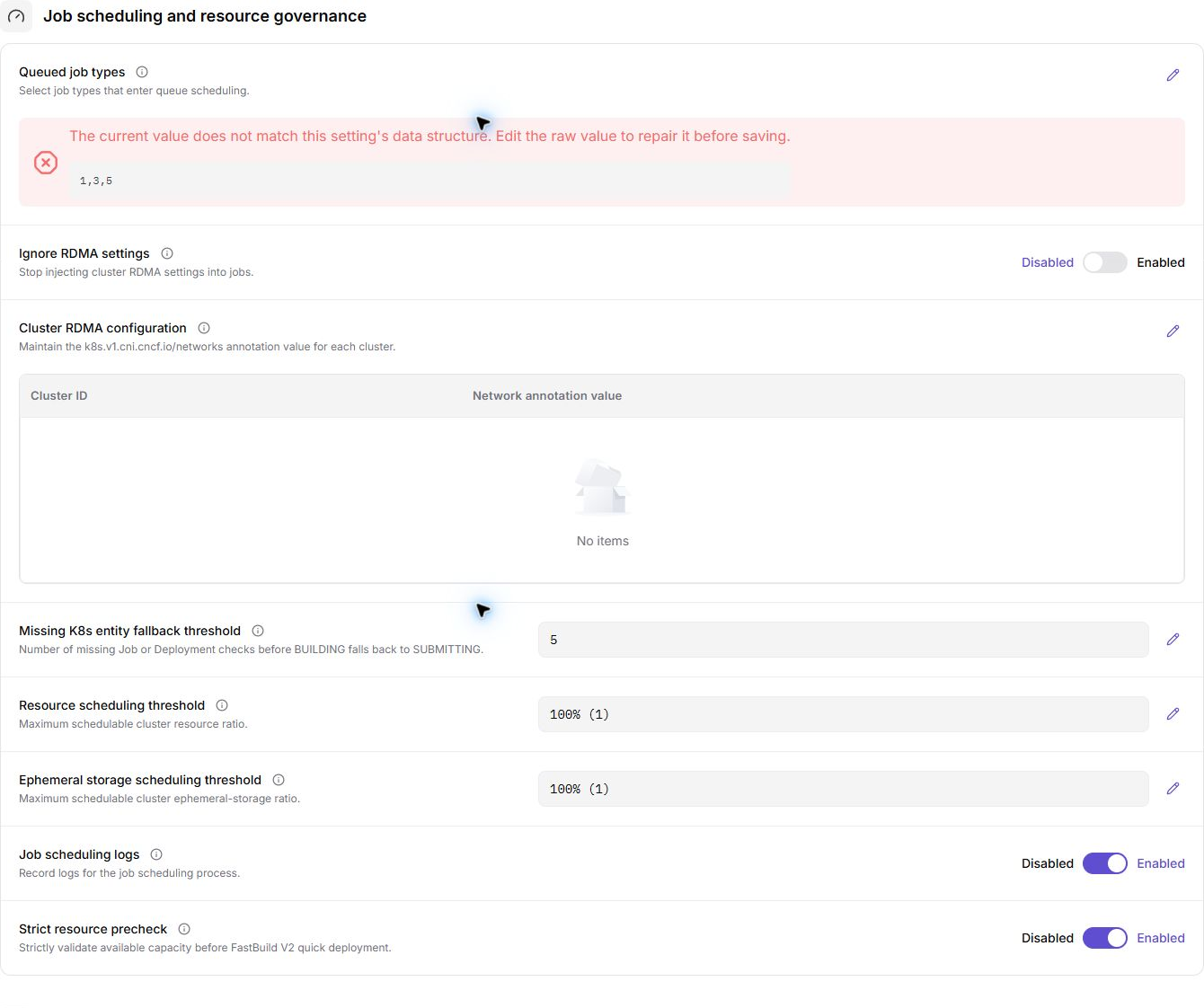 Task scheduling and resource control