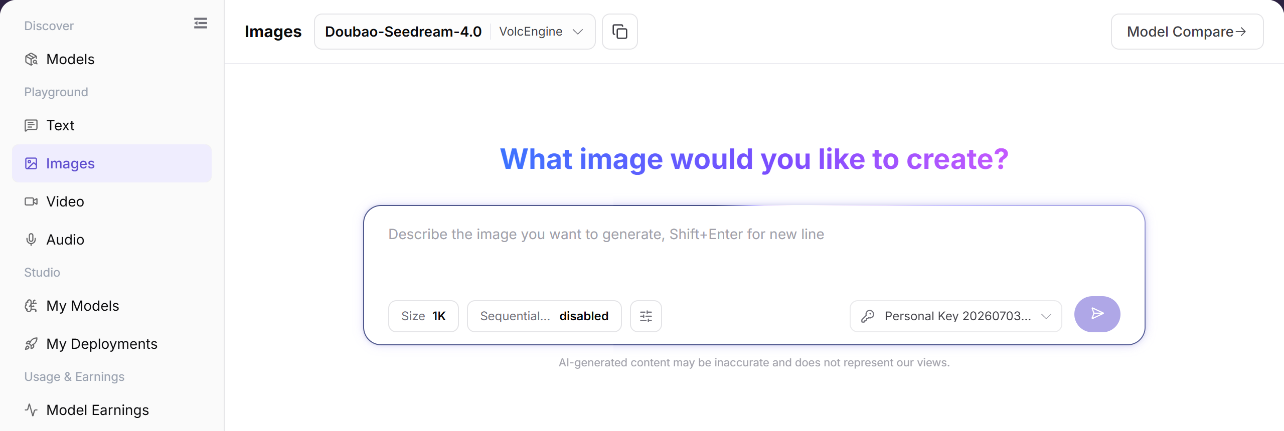 Configure image generation