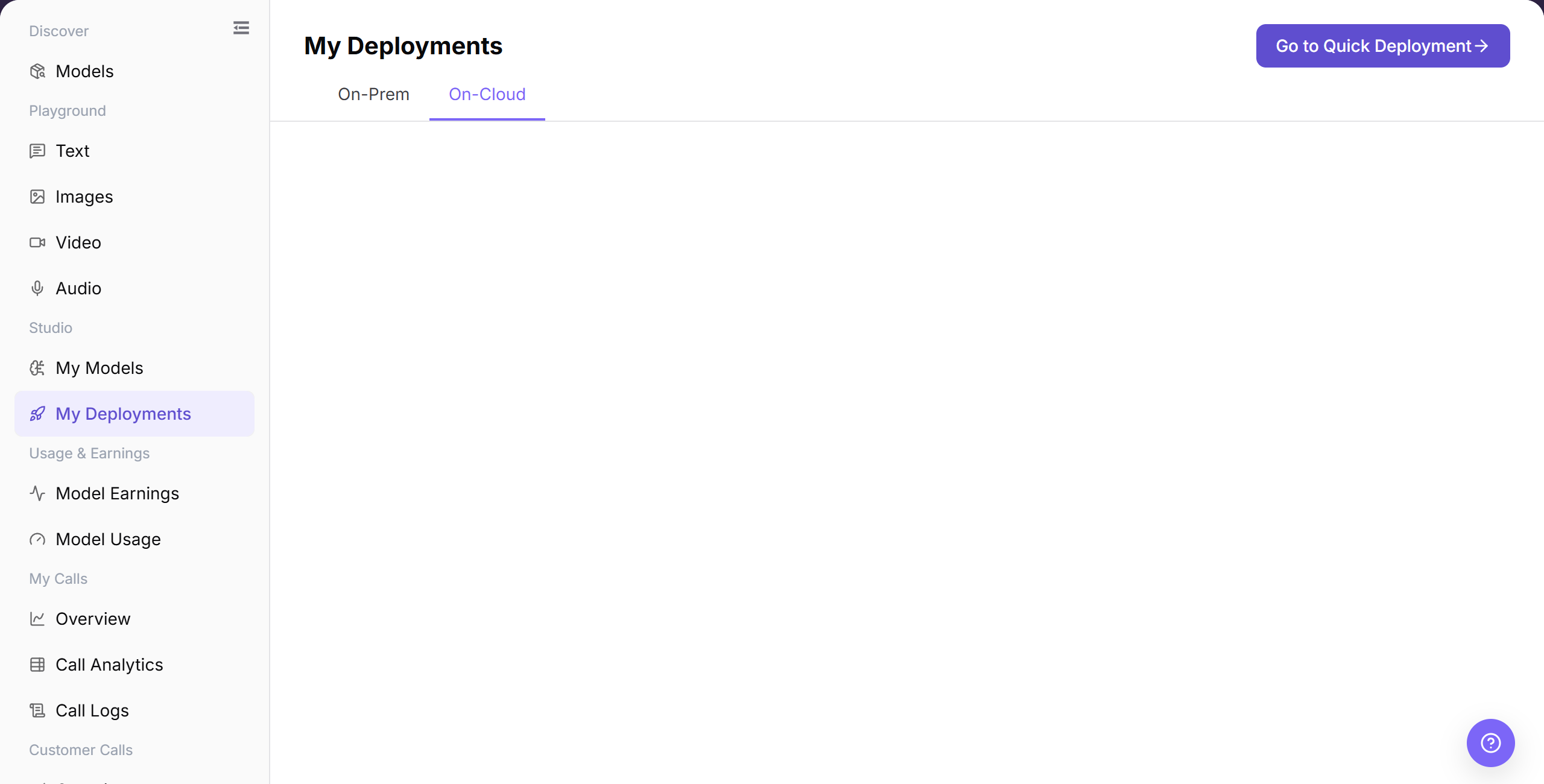 My Deployments list