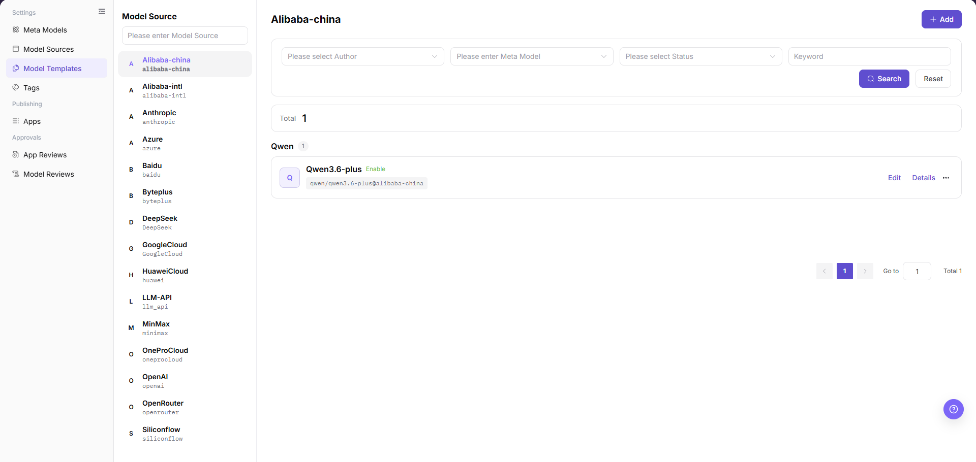 Template list