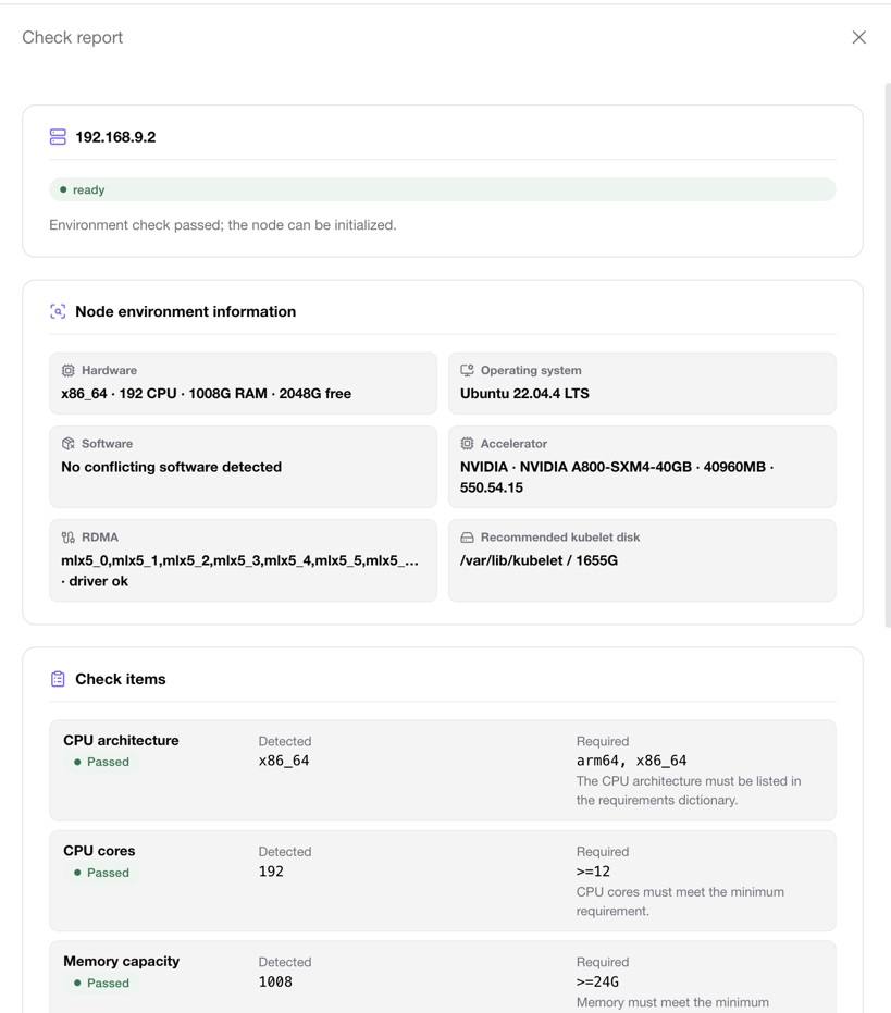 Node check report