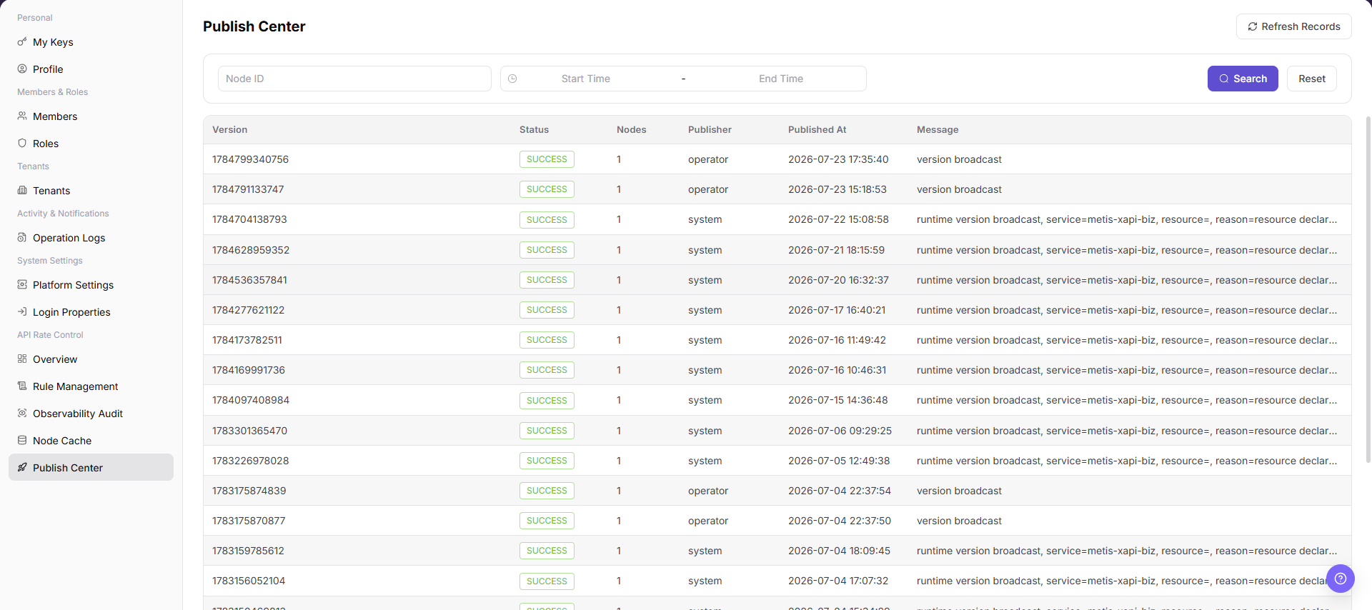 Review rule-version release records