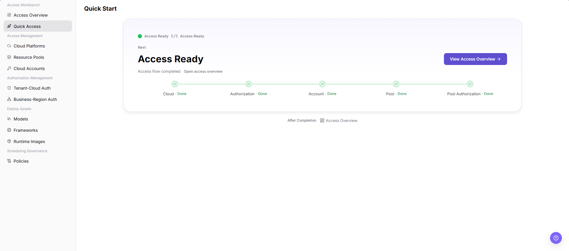 Review configuration order in Quick Access