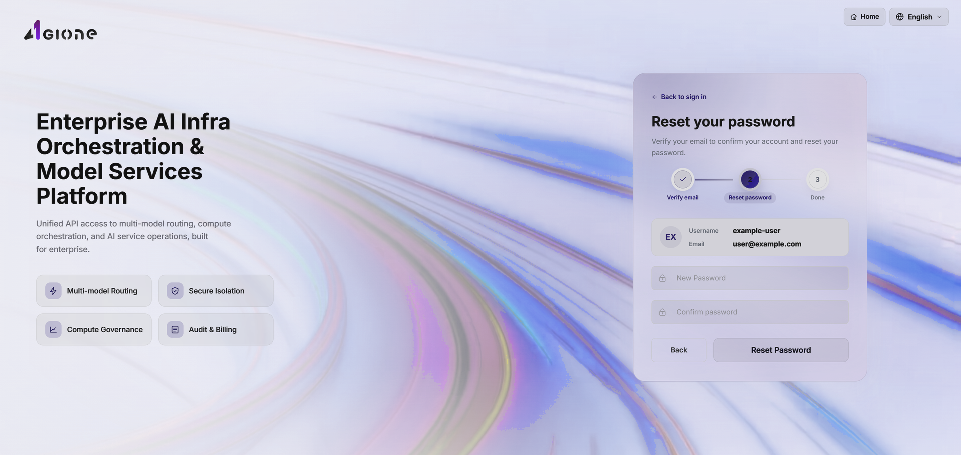 Set a new password