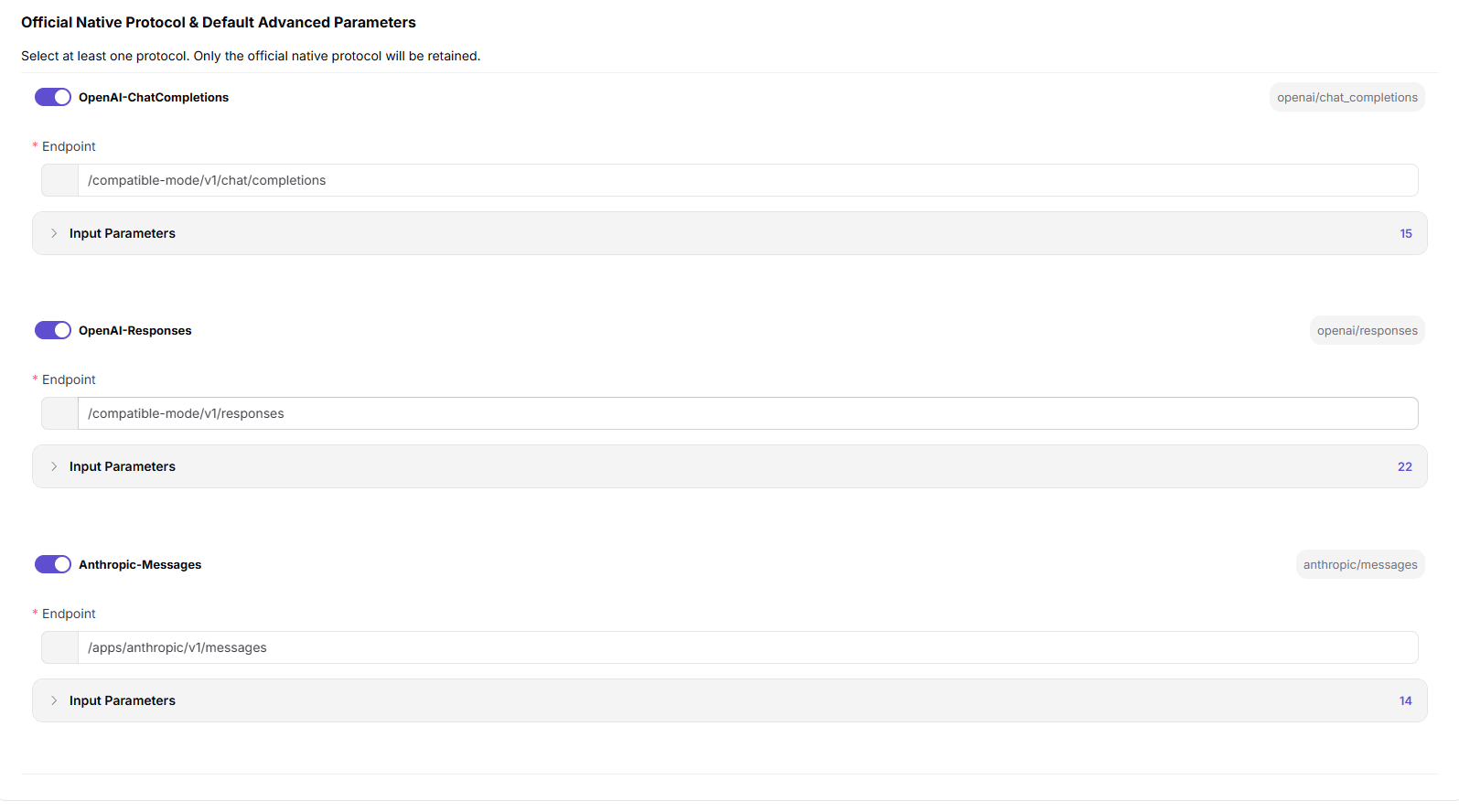 Configure the official native protocol
