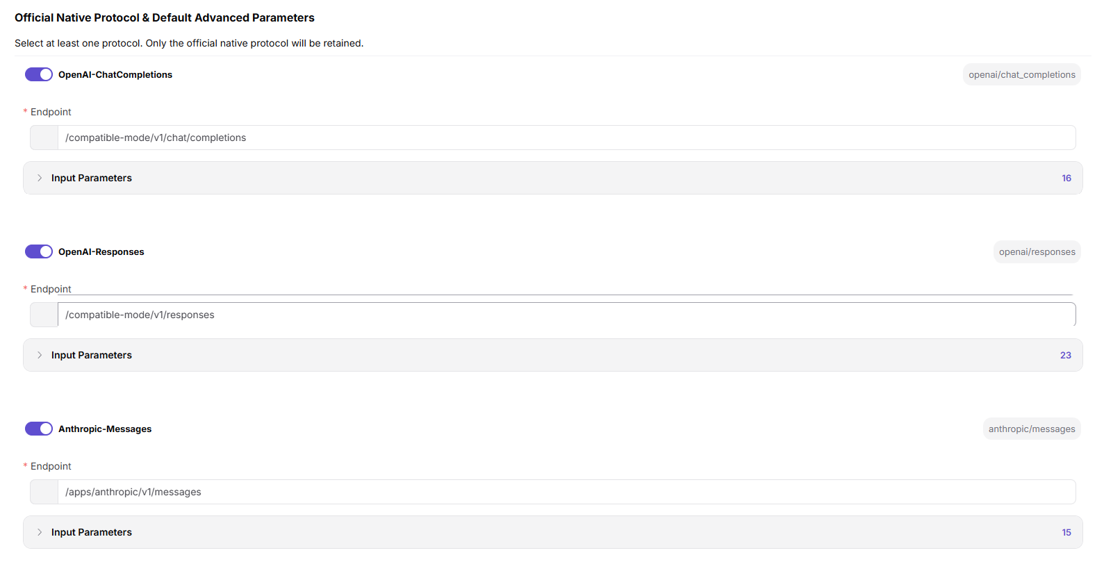 Configure the official native protocol