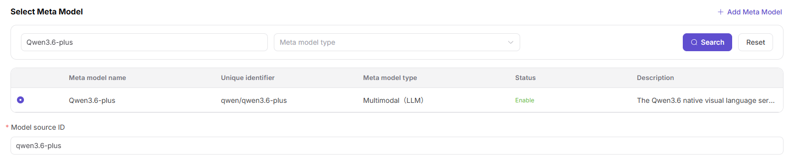 Select the meta-model