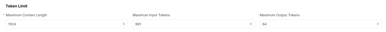 Configure token limits